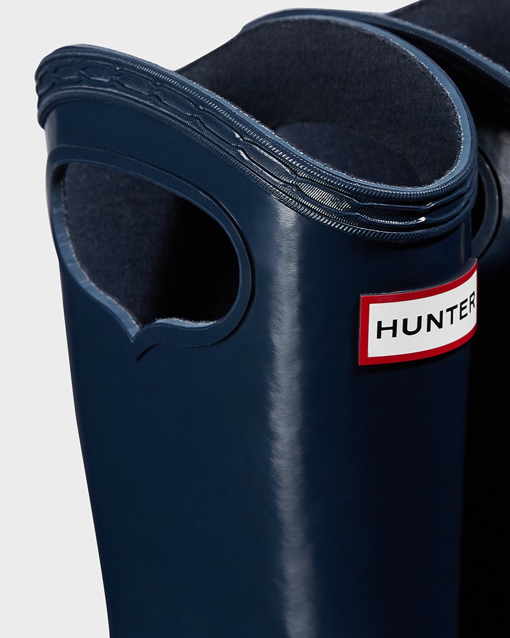 Kids Rain Boots - Hunter Original First Classic Grab Handle Gloss (68AERXVYL) - Navy